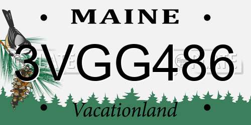 3VGG486 Maine License Plate