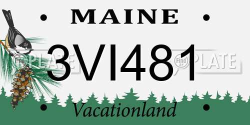 3VI481 Maine License Plate