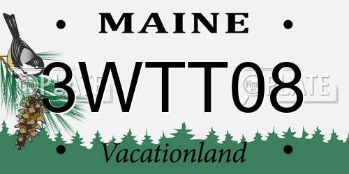 3WTT08 Maine License Plate