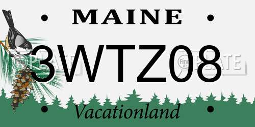 3WTZ08 Maine License Plate