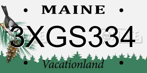 3XGS334 Maine License Plate