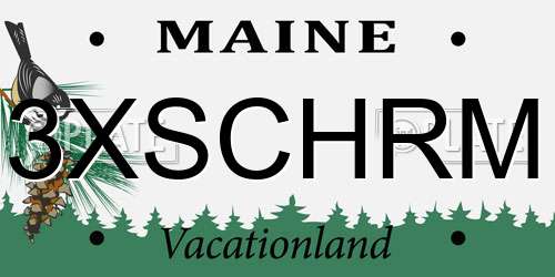 3XSCHRM Maine License Plate