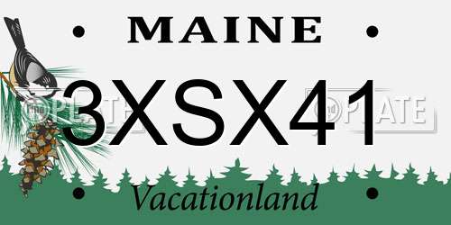 3XSX41 Maine License Plate