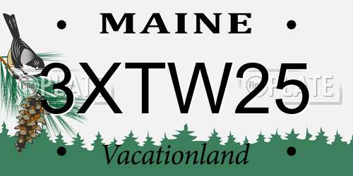 3XTW25 Maine License Plate