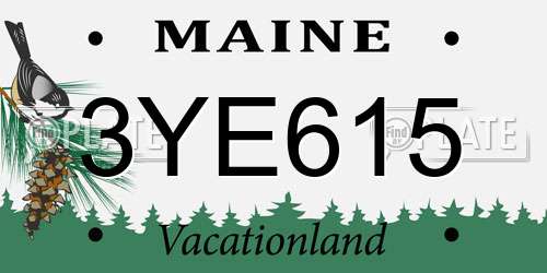 3YE615 Maine License Plate