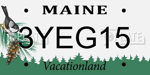 3YEG15 Maine License Plate