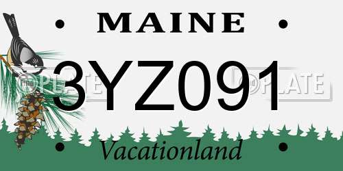 3YZ091 Maine License Plate