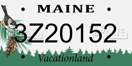 3Z20152 Maine License Plate