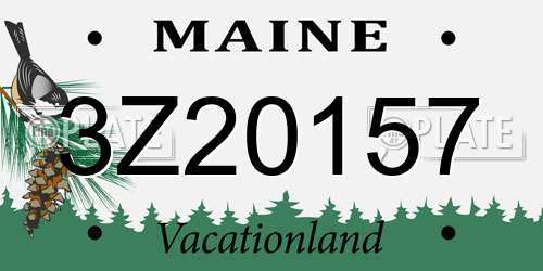3Z20157 Maine License Plate