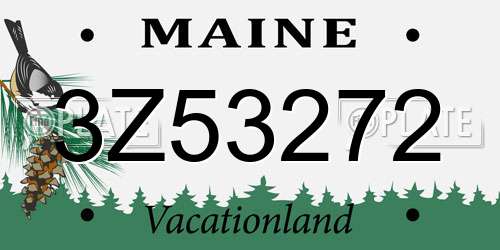 3Z53272 Maine License Plate