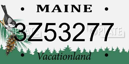 3Z53277 Maine License Plate