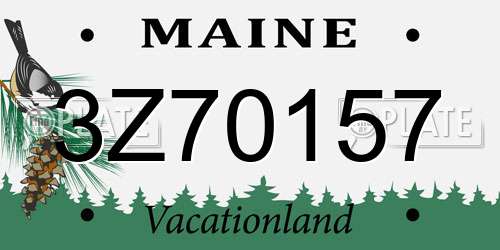 3Z70157 Maine License Plate