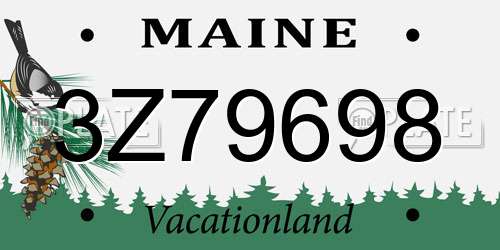 3Z79698 Maine License Plate