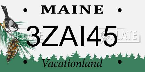 3ZAI45 Maine License Plate