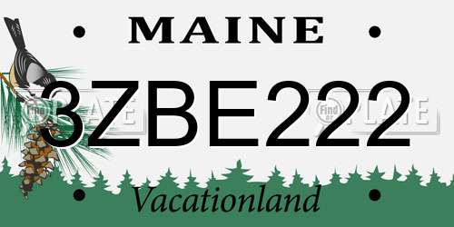 3ZBE222 Maine License Plate