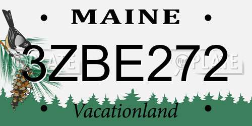 3ZBE272 Maine License Plate
