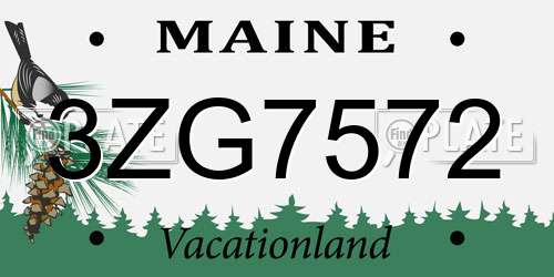 3ZG7572 Maine License Plate