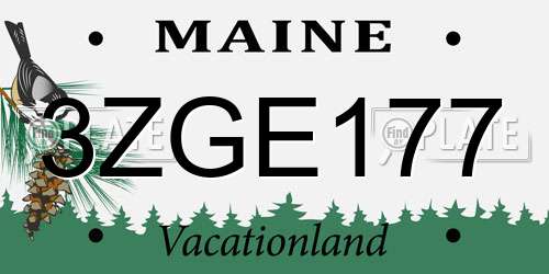 3ZGE177 Maine License Plate