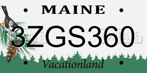 3ZGS360 Maine License Plate
