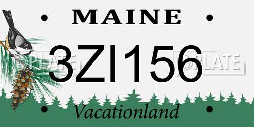 3ZI156 Maine License Plate