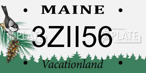 3ZII56 Maine License Plate