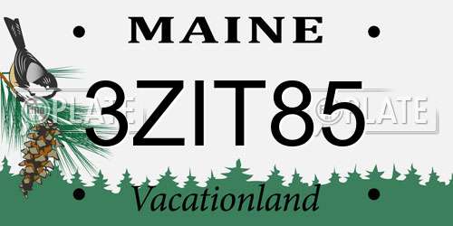 3ZIT85 Maine License Plate