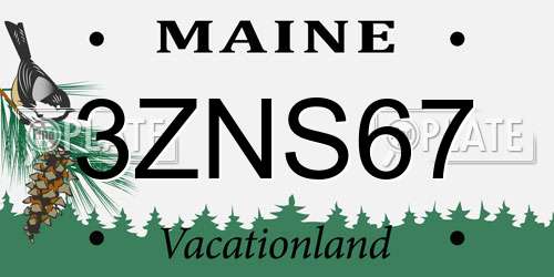 3ZNS67 Maine License Plate