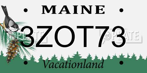 3ZOT73 Maine License Plate