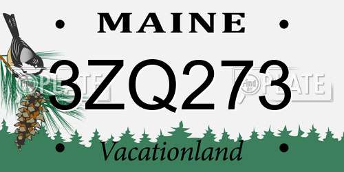 3ZQ273 Maine License Plate