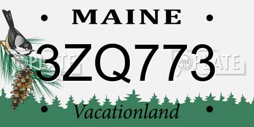 3ZQ773 Maine License Plate