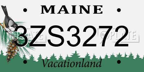 3ZS3272 Maine License Plate