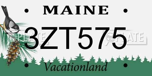3ZT575 Maine License Plate