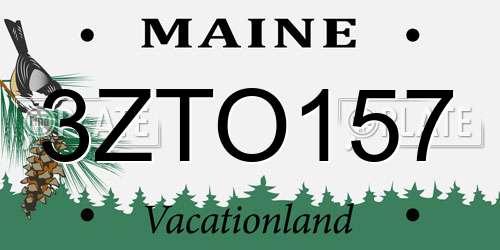 3ZTO157 Maine License Plate