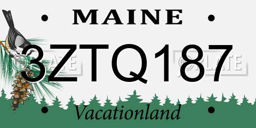 3ZTQ187 Maine License Plate