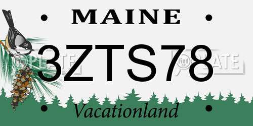 3ZTS78 Maine License Plate