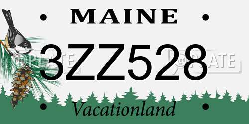 3ZZ528 Maine License Plate