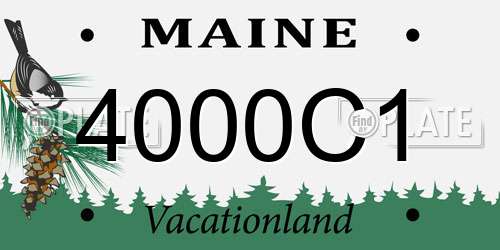 4000C1 Maine License Plate
