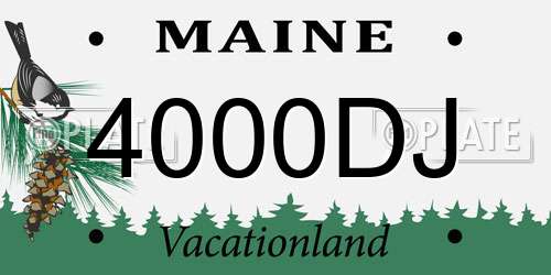 4000DJ Maine License Plate