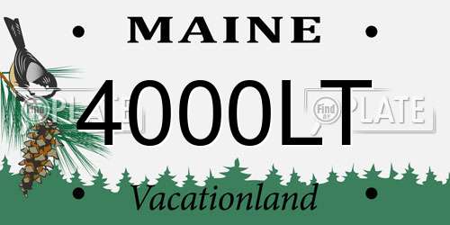 4000LT Maine License Plate