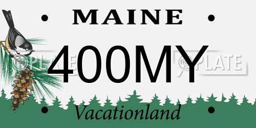 400MY Maine License Plate