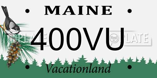 400VU Maine License Plate