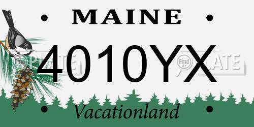4010YX Maine License Plate