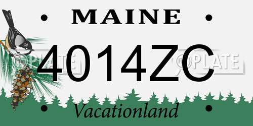 4014ZC Maine License Plate