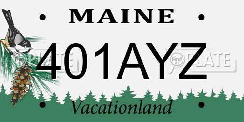 401AYZ Maine License Plate