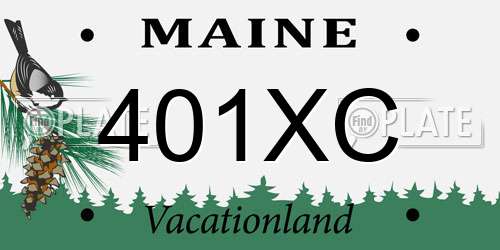 401XC Maine License Plate