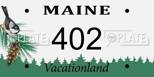 402 Maine License Plate