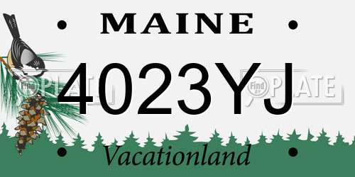 4023YJ Maine License Plate