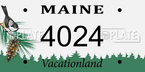 4024 Maine License Plate