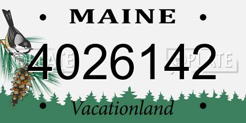 4026142 Maine License Plate