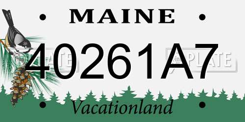 40261A7 Maine License Plate